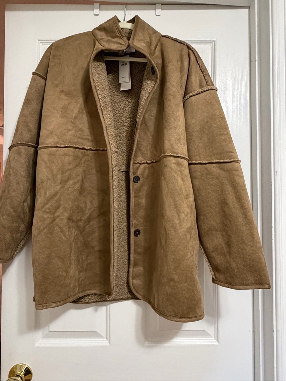Banana Republic Factory Reversible Vegan Suede Sherpa Jacket